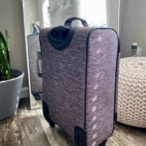 PINK gray suitcase, no pockets or zippers, used but good condition still - Picture 2 of 6